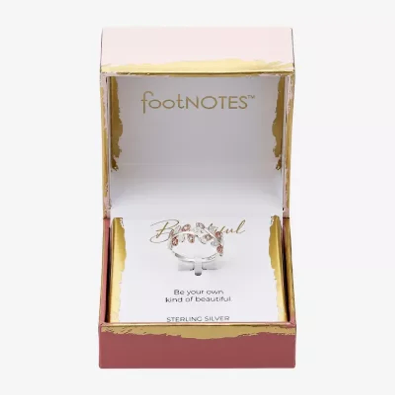 Footnotes Beautiful Womens Cubic Zirconia Sterling Silver Bypass  Band