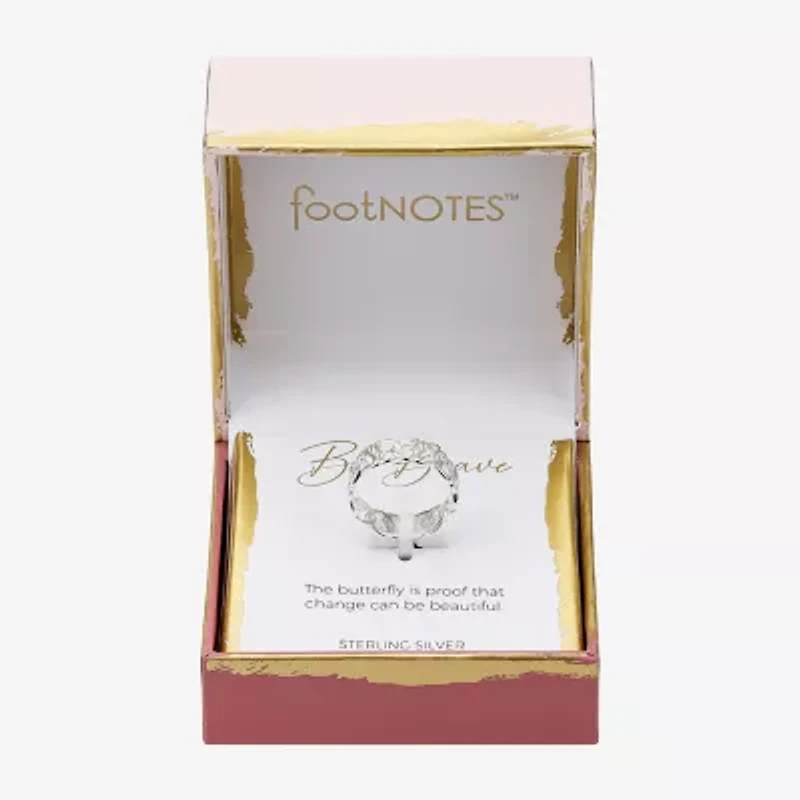 Footnotes Brave Womens 6.5MM Sterling Silver Butterfly Band