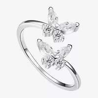 Footnotes Believe Womens Cubic Zirconia Sterling Silver Butterfly Bypass  Band