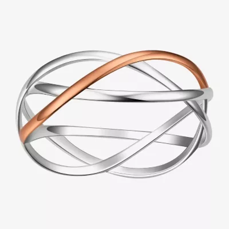 Footnotes Joy Womens 6MM Sterling Silver Crossover Band