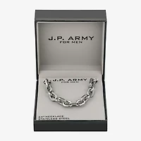 J.P. Army Mens Stainless Steel 24 Inch Link Chain Necklace
