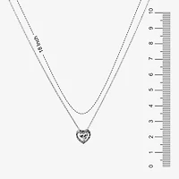 Sparkle Allure Light Up Box Womens Cubic Zirconia Pure Silver Over Brass Heart 2-pc. Jewelry Set