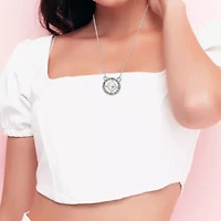 Sparkle Allure Light Up Box Womens Cubic Zirconia Pure Silver Over Brass Round -pc. Jewelry Set