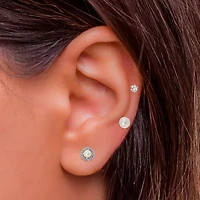 Sparkle Allure Light Up Box Womens Cubic Zirconia Pure Silver Over Brass Round -pc. Jewelry Set