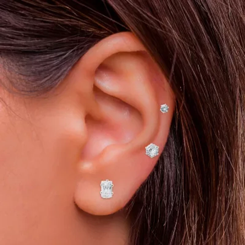 Sparkle Allure Light Up Box Womens Cubic Zirconia Pure Silver Over Brass Heart 4-pc. Jewelry Set