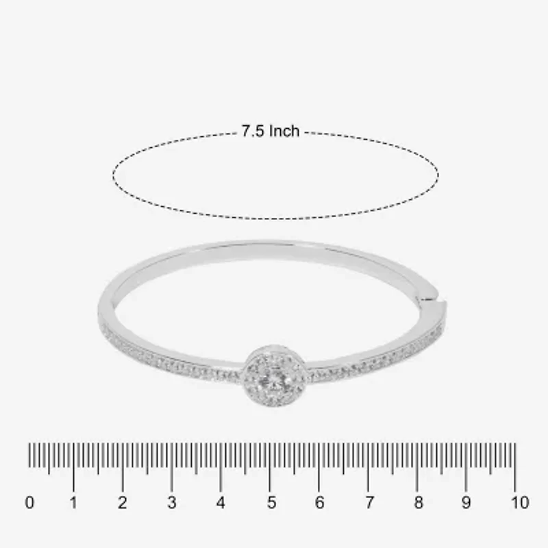 Sparkle Allure Womens Cubic Zirconia Pure Silver Over Brass Bangle Bracelet