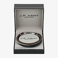 J.P. Army Leather Mens Stainless Steel Cord Bracelet