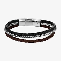 J.P. Army Leather Mens Stainless Steel Cord Bracelet