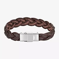 J.P. Army Leather Mens Stainless Steel Cord Bracelet