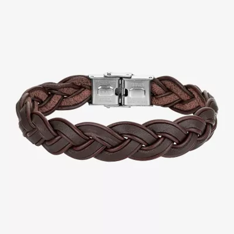 J.P. Army Leather Mens Stainless Steel Cord Bracelet