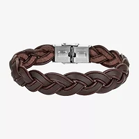 J.P. Army Leather Mens Stainless Steel Cord Bracelet