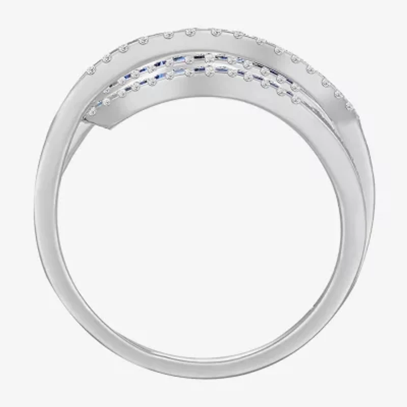 Womens Lab Created Emerald, Sapphire or Ruby 14K Gold Over Silver Sterling Cocktail Ring