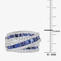 Womens Lab Created Emerald, Sapphire or Ruby 14K Gold Over Silver Sterling Cocktail Ring