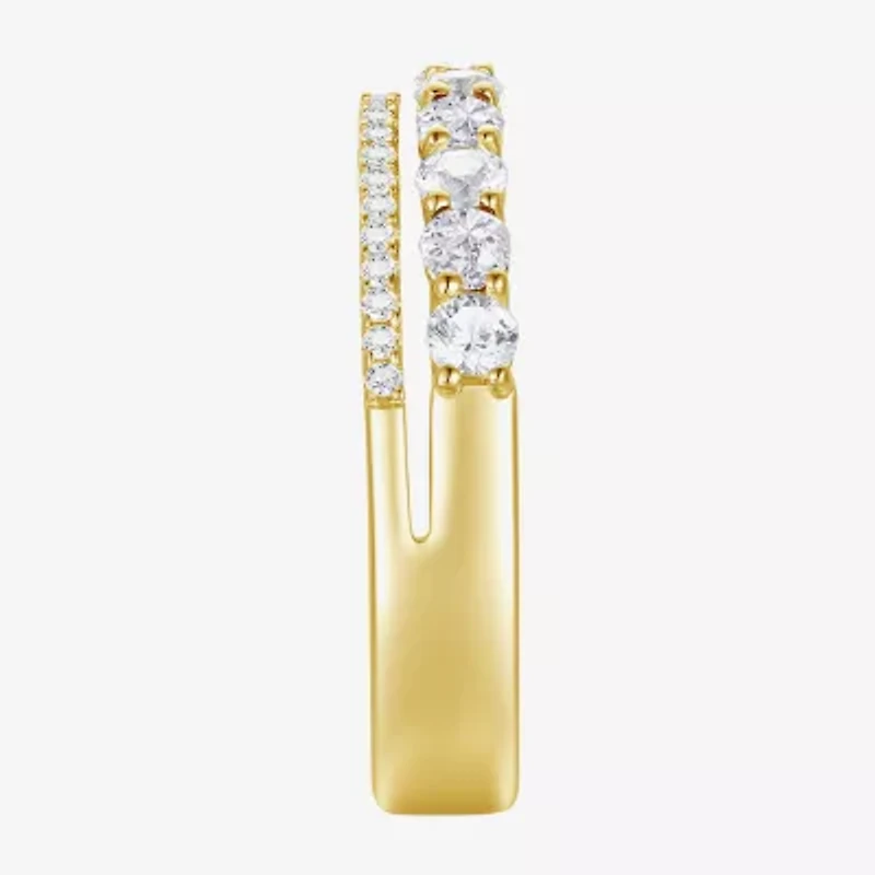 Womens Lab Created Gemstone 14K Gold Over Silver Stackable Rings