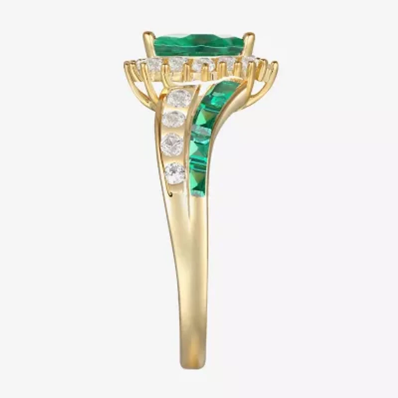 Lab-Created Gemstone 14K Gold Over Silver Cocktail Ring