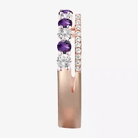 Womens Lab Created Gemstone 14K Gold Over Silver Stackable Rings