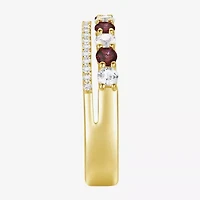 Womens Lab Created Gemstone 14K Gold Over Silver Stackable Rings