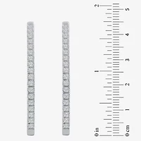 (H-I / I1) 2 CT. T.W. Lab Grown White Diamond 10K or 14K Yellow Gold 35mm Hoop Earrings