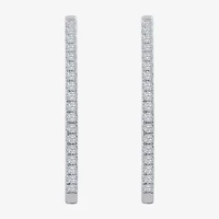 (H-I / I1) 2 CT. T.W. Lab Grown White Diamond 10K or 14K Yellow Gold 35mm Hoop Earrings