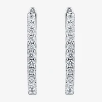 1 CT. T.W. Genuine White Diamond 14K White or Yellow Gold 20.3mm Hoop Earrings
