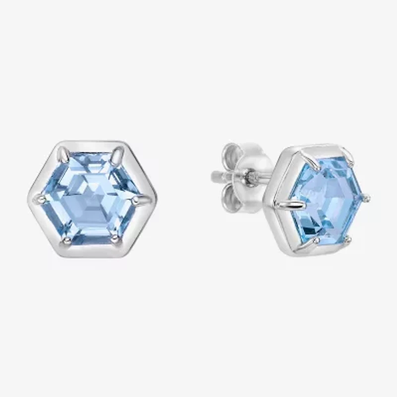Gemstone Sterling Silver 8mm Stud Earrings