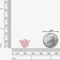 Womens Genuine Pink Morganite 10K Rose Gold 18 Inch Pendant Necklace
