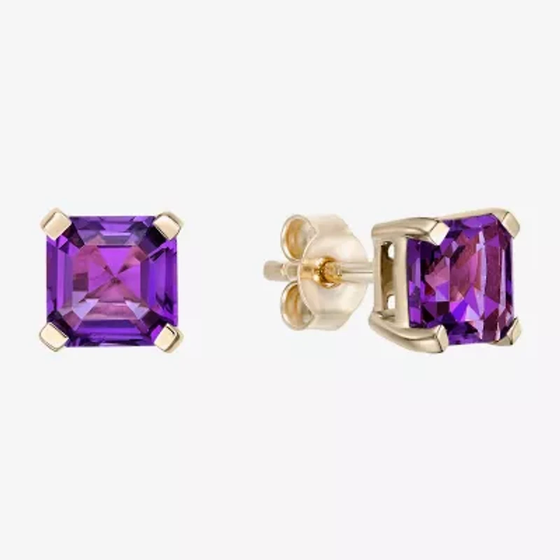 Gemstone 10K Gold 5.5mm Stud Earrings
