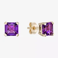 Gemstone 10K Gold 5.5mm Stud Earrings