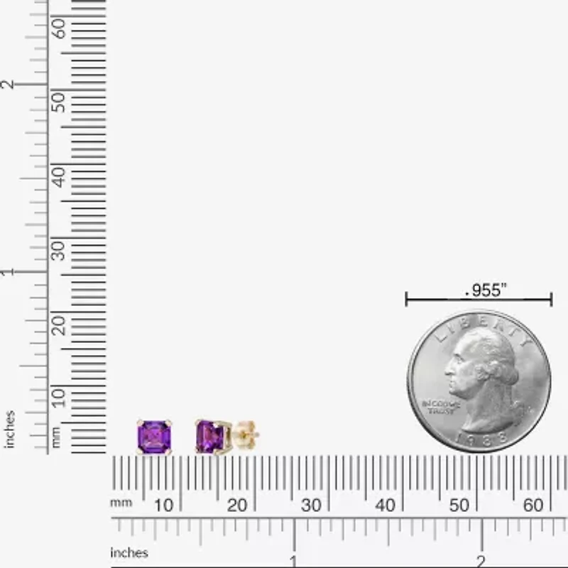 Gemstone 10K Gold 5.5mm Stud Earrings