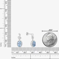 Gemstone 10K Gold Oval Drop Earrings