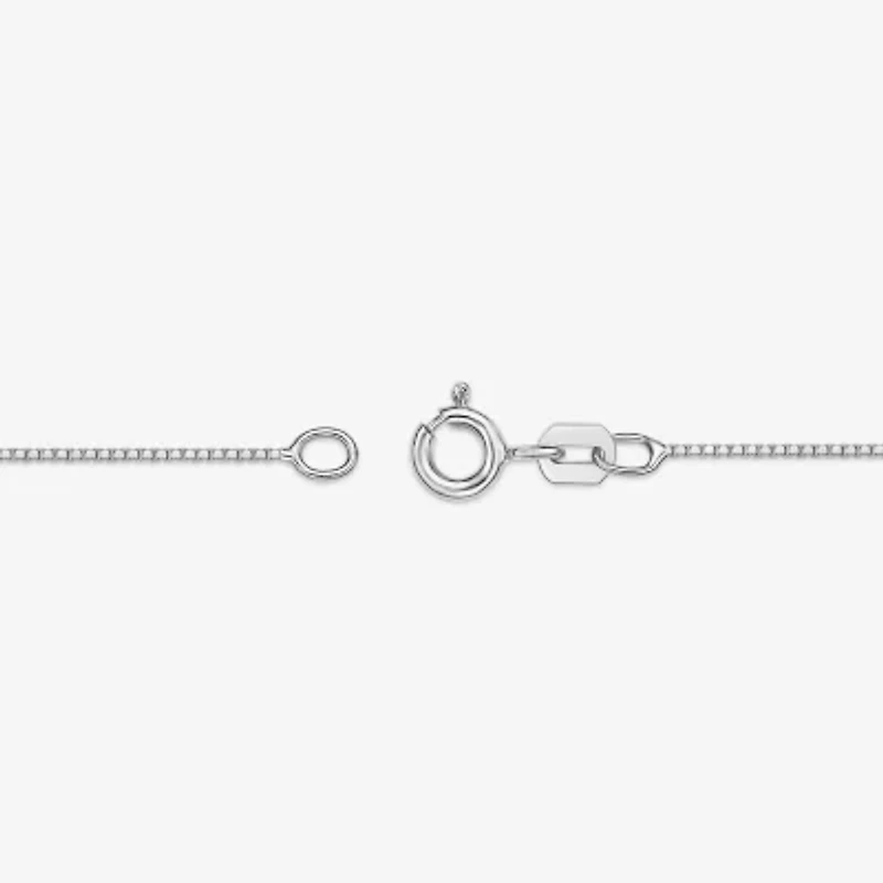 Womens Genuine Blue Aquamarine 10K White Gold 18 Inch Pendant Necklace
