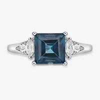 Womens Genuine Topaz Sterling Silver Cocktail Ring