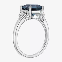 Womens Genuine Topaz Sterling Silver Cocktail Ring