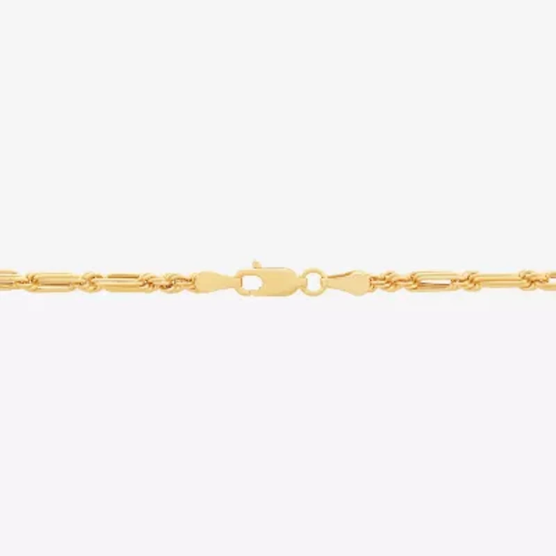 Unisex Adult 10K Gold 24 Inch Rope Chain Necklace