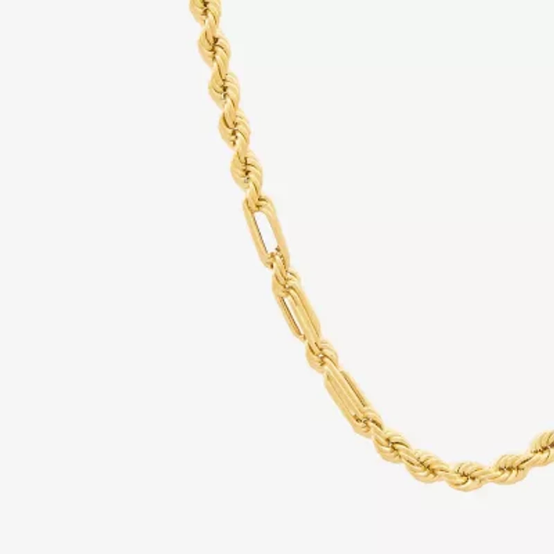 Unisex Adult 10K Gold 24 Inch Rope Chain Necklace