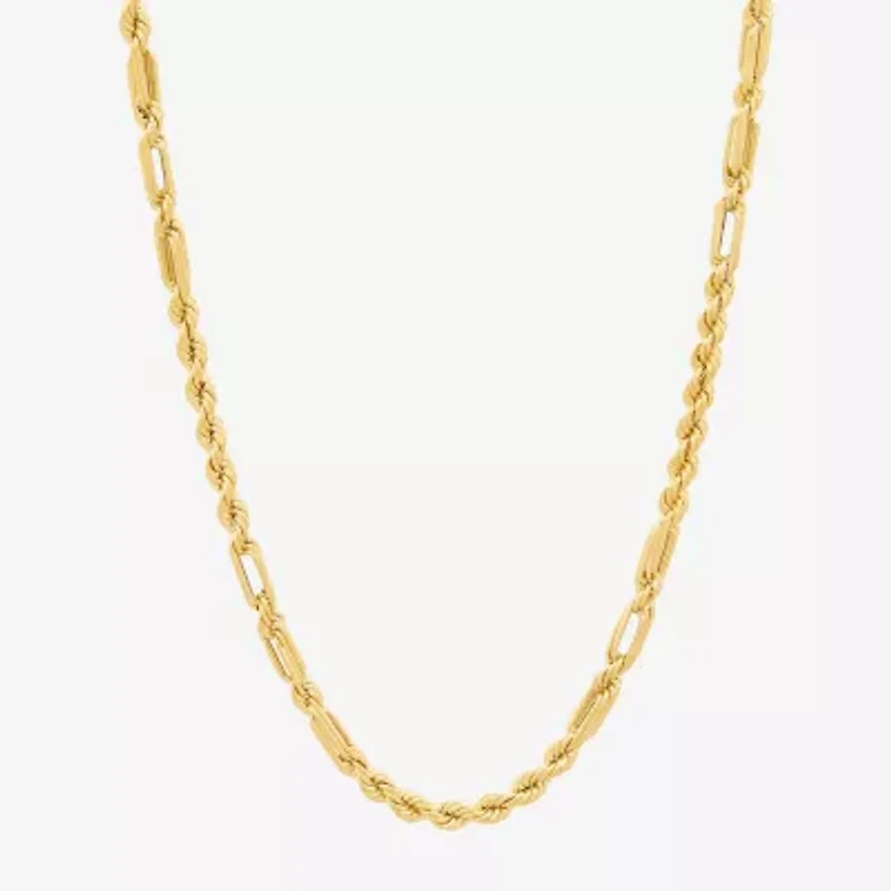 Unisex Adult 10K Gold 24 Inch Rope Chain Necklace