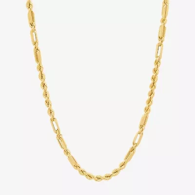 Unisex Adult 10K Gold 24 Inch Rope Chain Necklace