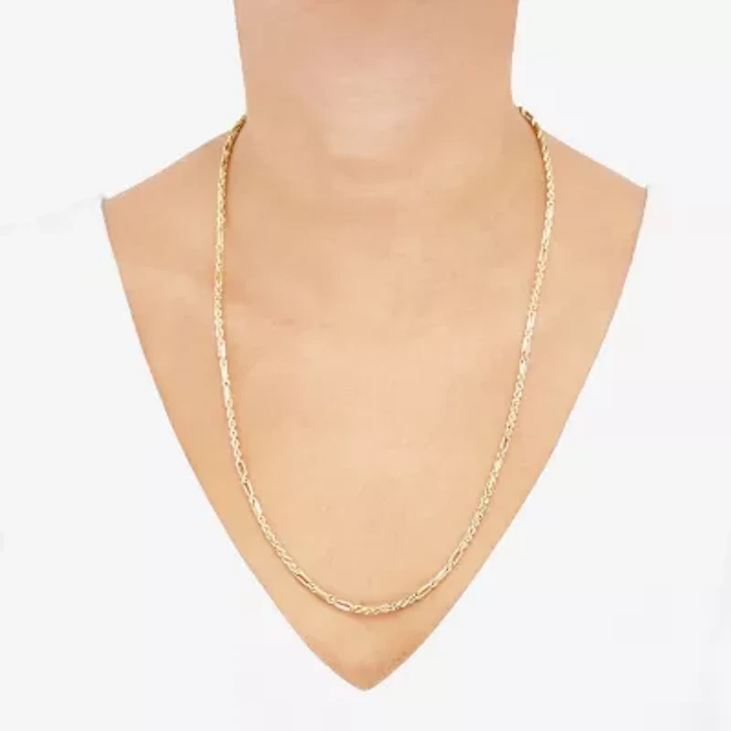 Unisex Adult 10K Gold 24 Inch Rope Chain Necklace