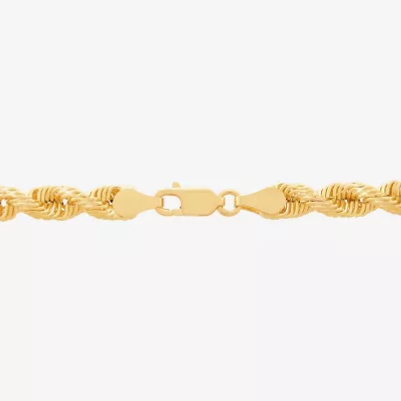 Mens 10K Gold 8 1/2 Inch Hollow Rope Chain Bracelet