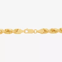 Mens 10K Gold 8 1/2 Inch Hollow Rope Chain Bracelet
