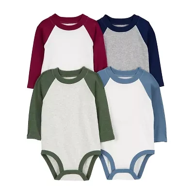 Carter's Baby Boys Crew Neck Long Sleeve Rib 4-pc. Bodysuit