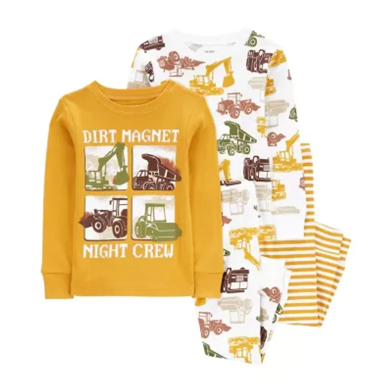 Carter's Toddler Boys Rib Crew Neck Long Sleeve 4-pc. Pajama Sets