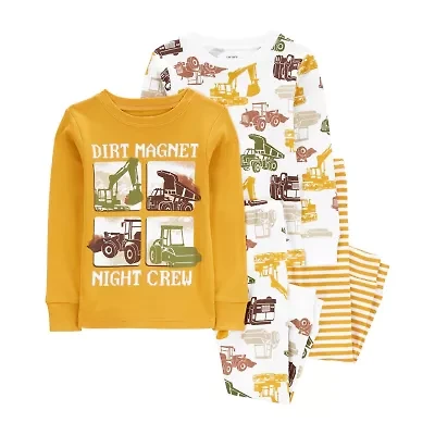 Carter's Toddler Boys Rib Crew Neck Long Sleeve 4-pc. Pajama Sets