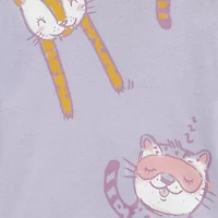 Carter's Toddler Girls Rib Crew Neck Long Sleeve 4-pc. Pajama Sets