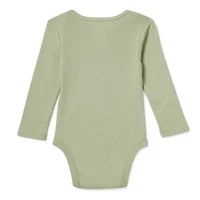 Okie Dokie Baby Unisex Crew Neck Long Sleeve Rib Bodysuit
