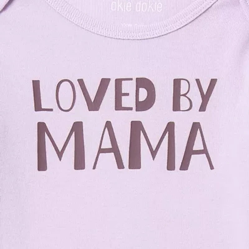 Okie Dokie Baby Girls Round Neck Long Sleeve Rib Bodysuit