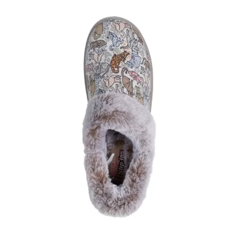 Skechers Bobs Cozy Kiss Purrfect Womens Memory Foam Slip-On Slippers