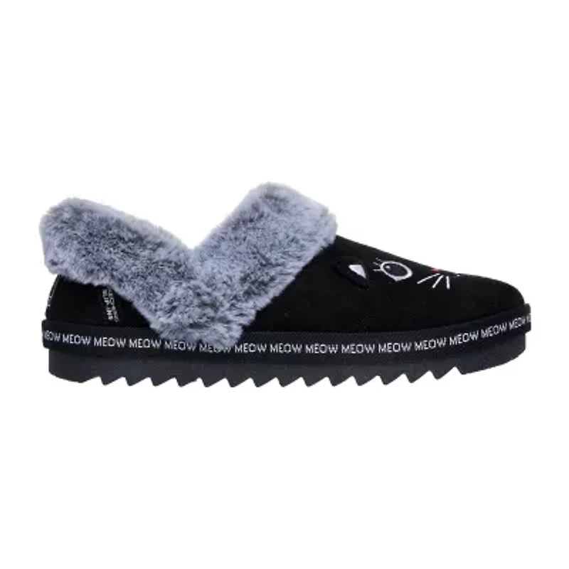 Skechers Bobs Cozy Kiss Meow Pjs Womens Memory Foam Slip-On Slippers
