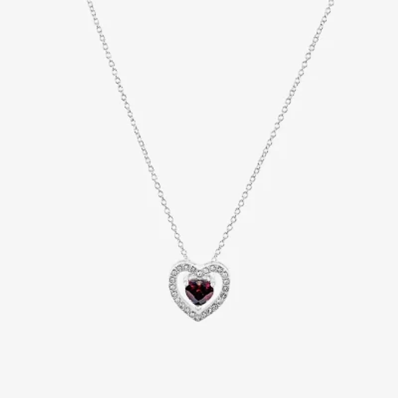 Sparkle Allure Light Up Box Womens Cubic Zirconia Pure Silver Over Brass Heart -pc. Jewelry Set