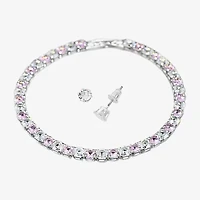Sparkle Allure Light Up Box Womens Cubic Zirconia Pure Silver Over Brass Round 3-pc. Jewelry Set